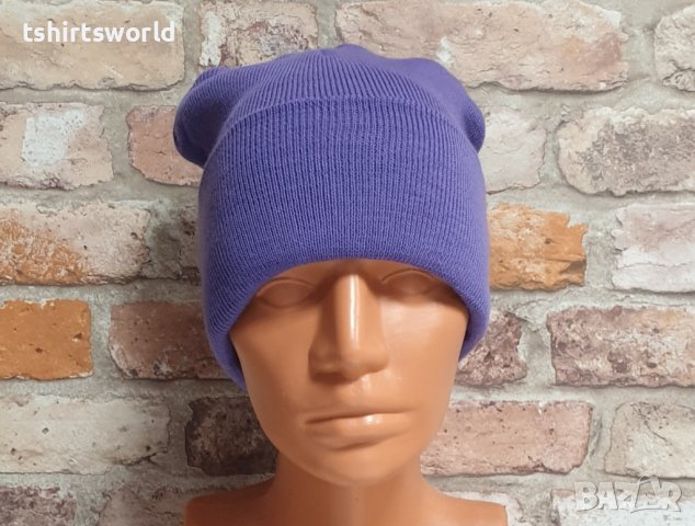 Нова зимна дамска/детска шапка с лилав цвят, снимка 5 - Шапки - 43375908
