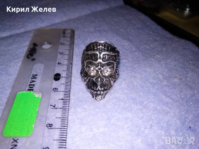 СРЕБЪРЕН НЕО ГОТИК АРТ ПИРАТСКИ ПРЪСТЕН ЛАКИРАНО СРЕБРО 925 с ЮВЕЛИРНО ФАСЕТИРАНИ ЦИРКОНИ 36160, снимка 10 - Пръстени - 39507140