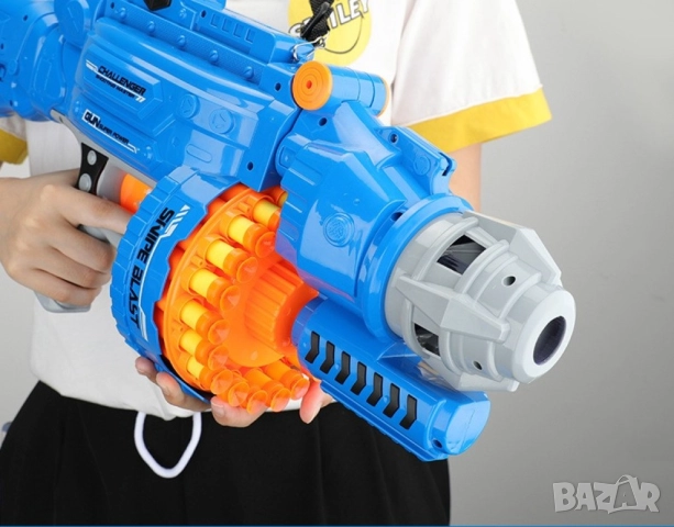   Голям детски пистолет с меки стрели 
