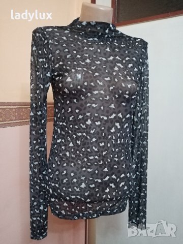 Vila, Тюлена Еластична Блуза, Размер S/М. Код 2156, снимка 6 - Блузи с дълъг ръкав и пуловери - 44068978