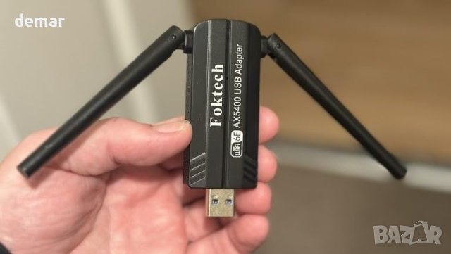 WiFi 6E USB 3.0 адаптер за настолен/лаптоп компютър, AX5400M 802.11AX, снимка 8 - Кабели и адаптери - 43018267