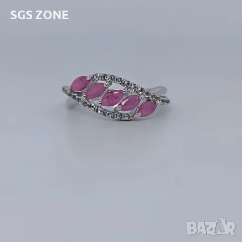 Пръстен със Сапфир, Рубин, Изумруд и Топаз, снимка 9 - Пръстени - 50254347