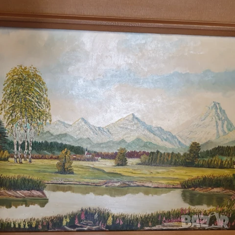 Стара картина масло/платно,подписана, снимка 9 - Картини - 50549680