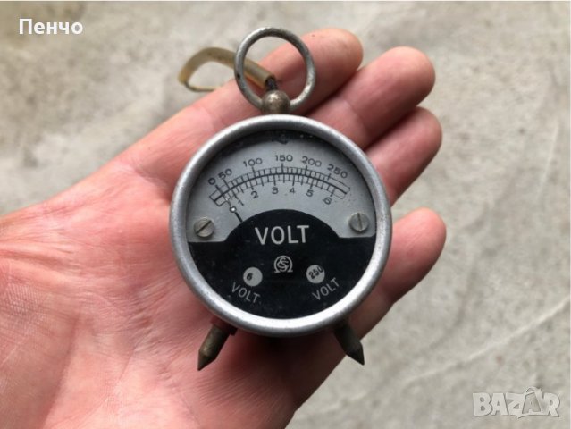 стар джобен волтметър - ретро, снимка 1