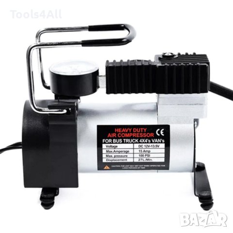 Универсален Компресор За Гуми WerkBull 12V с 3 Накрайника, снимка 3 - Компресори - 43323626