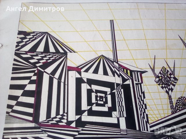 Картина туш Веселин Бонев Селски пейзаж, снимка 4 - Картини - 29065941