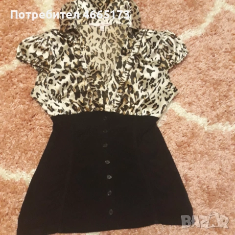 Дамски Топ черен с принт, снимка 5 - Корсети, бюстиета, топове - 53026469