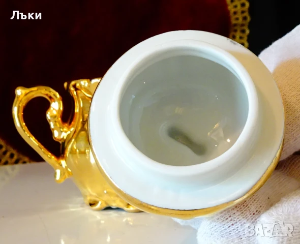 Захарница баварски порцелан,чисто злато,барок. , снимка 3 - Антикварни и старинни предмети - 51172078