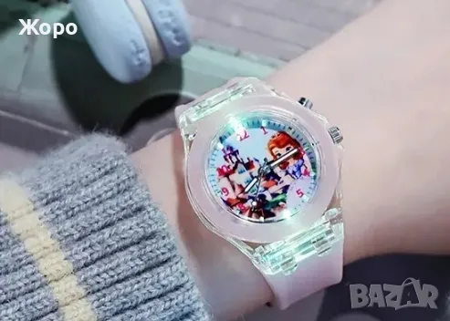 ДЕТСКИ СВЕТЕЩ ЧАСОВНИК ПРИНЦЕСА  СОФИЯ ЕЛЕКТРИК ЗЕЛЕН ЗА МОМИЧЕТА, снимка 2 - Детски - 47768685