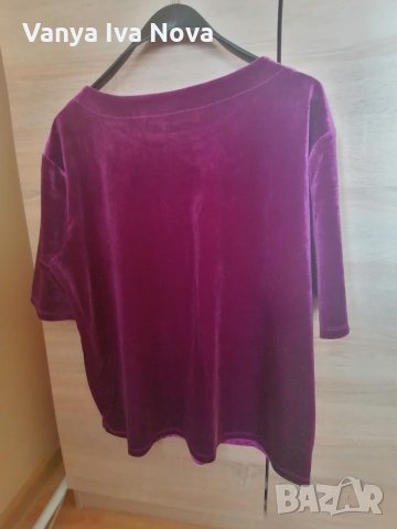 Лилава плюшена блуза, снимка 2 - Тениски - 32433768