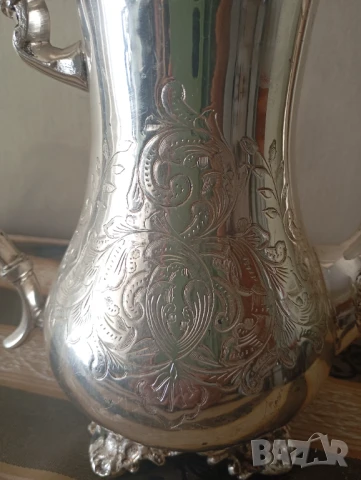 Посребрен месингов чайник, снимка 2 - Антикварни и старинни предмети - 50828870