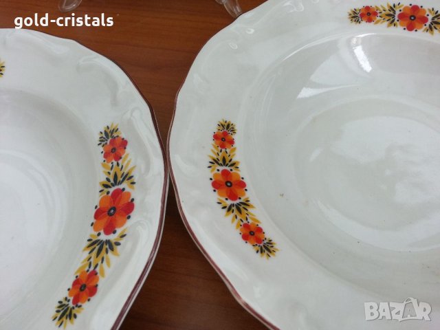 Стар български порцелан чинии бароков стил, снимка 2 - Антикварни и старинни предмети - 33342982