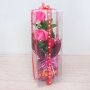 3534 Изкуствен букет рози с надпис I love you, в кутия, снимка 3