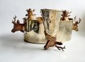Античен сет чаши с еленска глава и купа от Бронз-Месинг за Хижари или Ловци, снимка 10