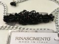 Rinascimento нов елегантен италиански колан синджир черен тюл черна мъниста, снимка 1 - Колани - 27293063