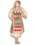 Мома в народна носия - лазерно рязани дървени елементи с гравирани цветни елементи (70 мм Х 30 мм), снимка 1 - Други - 37591874