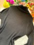 Черна лъскава рипсена блуза поло, снимка 2