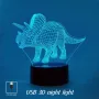 Холограмна 3D LED лампа-Трицератопс,RGB Седемцветен Интелигентен Контрол,USB, снимка 4