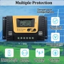 НОВ NUOFUWEI 20A PWM соларен контролер, 12V-48V автоматичен, 4 USB порта, алуминиева сплав..., снимка 6