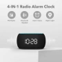 ANJANK Будилник FM радио с Bluetooth високоговорител, Hi-Fi стерео звук, 0-100% димер, снимка 2