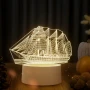Холограмна 3D LED лампа - Елегантен Ветроход, снимка 3