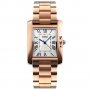 Дамски часовник 058, правоъгълен, розово злато, римски цифри, снимка 1