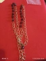 Винтидж колие позлатен бронз с мънистата бордо Арт Нуво 51892 , снимка 6