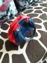 Чанта дънкова с червен лак, снимка 1 - Чанти - 27451593