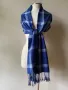 Тъмносин, кариран шал , снимка 6