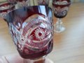 Кристални чаши цветен червен кристал , снимка 2