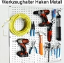Пакет от 60  стенни куки за перфорирана дъска, за инструменти, за окачване за държачи за инструменти, снимка 2