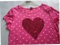 Детски блузи розови  на  точки, има лъскаво сърце, снимка 2