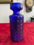 Релефна ваза от кобалтово стъкло. №2667, снимка 2