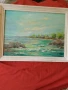 Маслена картина подписана картина , с дървената рамка , 45-35 см , кориф, снимка 1