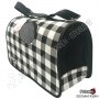 Транспортна чанта за Куче/Коте - M размер-45/19.5/26см-Черно-Бяло каре, снимка 2