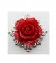 червена роза за брошка или друга украса декор декорация ръчна изработка подарък от смола, снимка 1 - Други - 33556546
