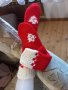 Ръчно плетени Коледни чорапи размер 38, снимка 1 - Дамски чорапи - 43458527