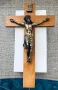 Дървен кръст с бронзова фигура Разпятие Христово , снимка 3