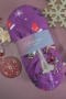 Коледни пухкави пантофи в лилаво с ефектен принт, снимка 2