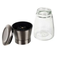 Комплект 2 бр ръчни мелнички за сол и черен пипер, Неръждаема стомана, стъкло, снимка 4 - Прибори за хранене, готвене и сервиране - 44099540