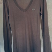 Тънка блуза LACOSTE цвят капучино, снимка 8 - Блузи с дълъг ръкав и пуловери - 40313633
