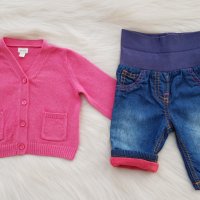 Бебешки дънки и жилетка 0-3 месеца, снимка 7 - Комплекти за бебе - 42943055