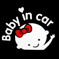 Стикер Бебе в колата - За Момиче ( Бял ), снимка 1 - Аксесоари и консумативи - 27445365