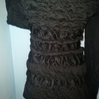 Шармантна дизйнерска блуза тип туника с открити рамене"ANNE FONATAINE", снимка 4 - Блузи с дълъг ръкав и пуловери - 28248358