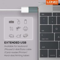 Адаптер Преходник LDNIO USB-C към USB-A, снимка 8 - Кабели и адаптери - 43083589