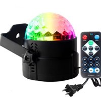 Диско LED лампа с дистанционно, Черна, снимка 6 - Лед осветление - 43302431