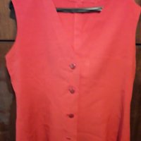 Дамска блуза с копчета без ръкав червена, снимка 4 - Елеци - 33225102