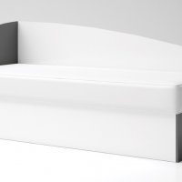 Легло Лео 3 с матрак - 82/190 см, повдигащ механизъм, Антрацит гланц / Бяло гланц, снимка 1 - Спални и легла - 39793769