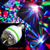 LED трицветна въртяща се електрическа диско крушка/лампа - 3W/6W    код 0935, снимка 4 - Крушки - 28460070