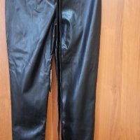 Кожен черен панталон нов, снимка 1 - Панталони - 39820169